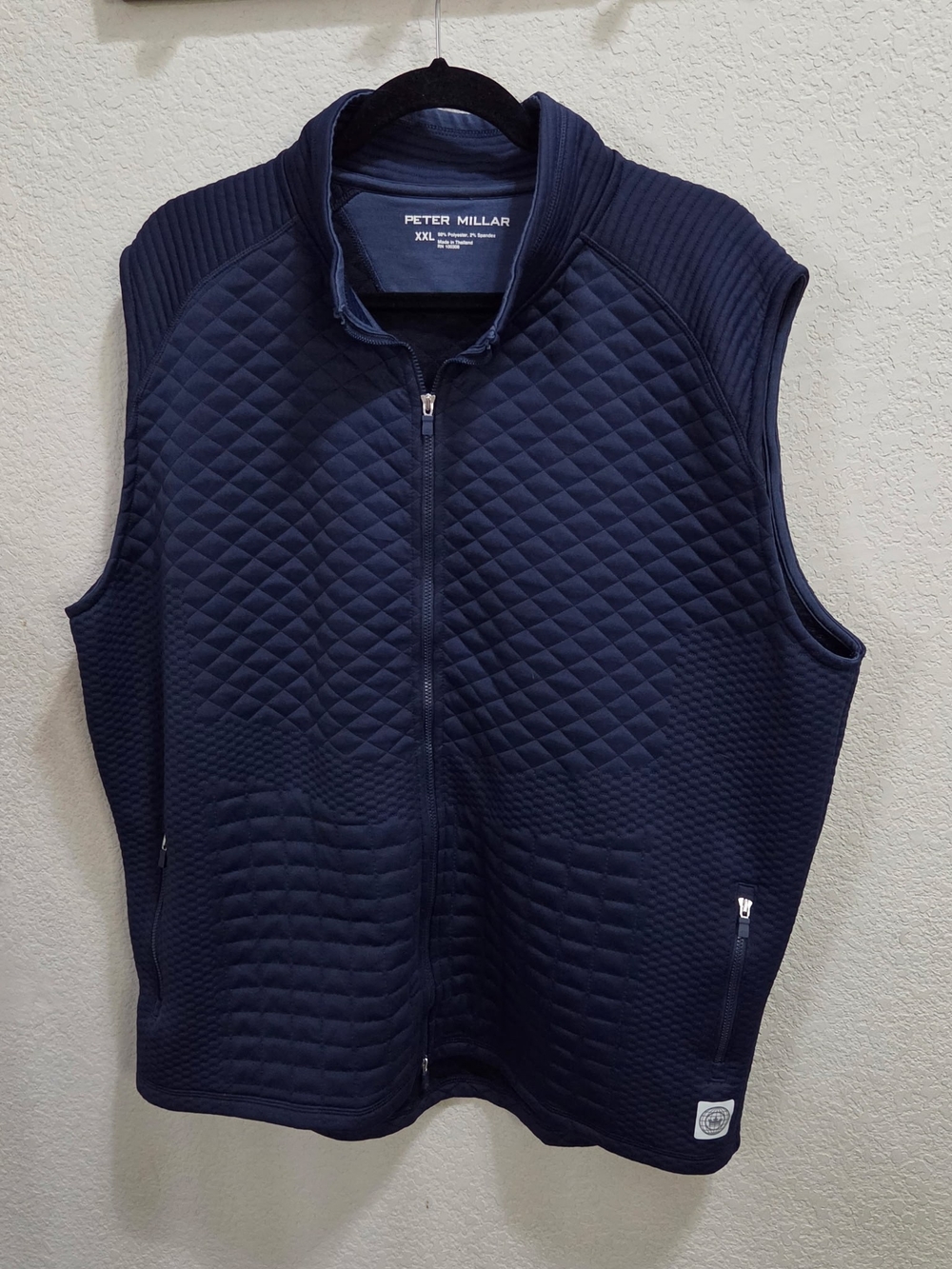 Peter Millar Men's Quilted Navy Zip-Front Vest